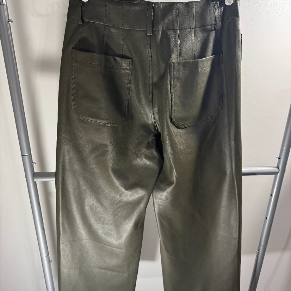Women's - Anthropologie - The Colette Cropped Wide-Leg Pants by Maeve: Faux-Lea - Picture 4 of 4